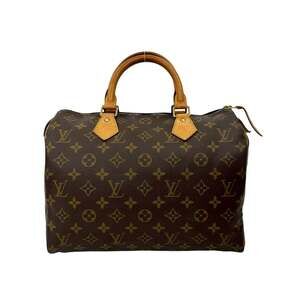 LOUIS VUITTON Authentic Brown Monogram Leather Speedy 25 Boston Bag